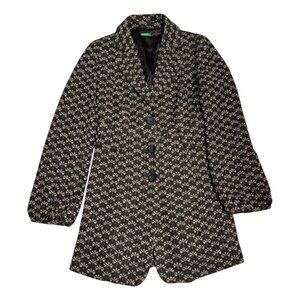 UNITED COLORS OF BENETTON Vintage 90s Luxury Designer Brown Coat Womens 2XS